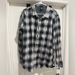 Vintage Neff Black and White Plaid Button-Down , soft and warm